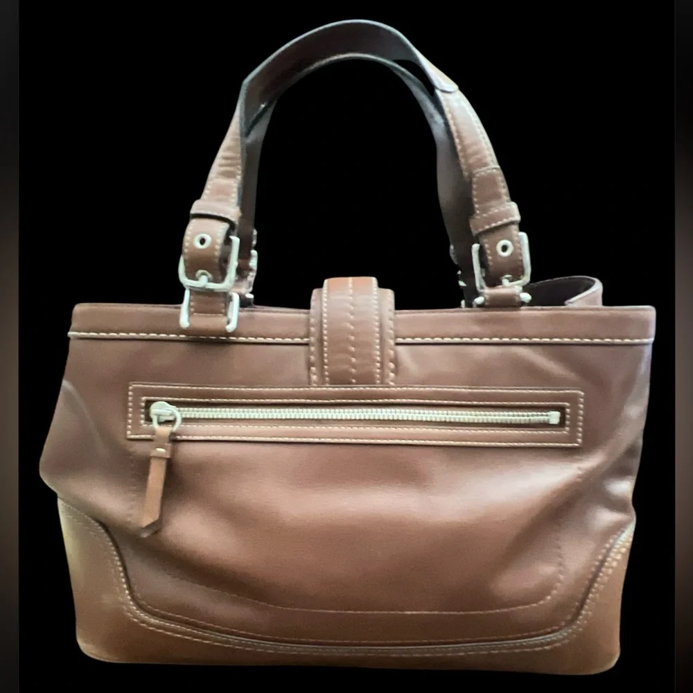 Coach Hamptons Leather Carryall Brown